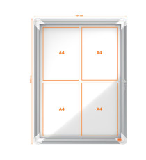 Bacheca per interni - fondo magnetico bianco - 4 fogli A4 - verticale - Nobo Bacheca per interni - fondo magnetico bianco - 4 fogli A4 - verticale - Nobo