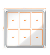 Bacheca per interni - fondo magnetico bianco - 6 fogli A4 - orizzontale - Nobo Bacheca per interni - fondo magnetico bianco - 6 fogli A4 - orizzontale - Nobo