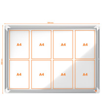 Bacheca per interni - fondo magnetico bianco - 8 fogli A4 - orizzontale - Nobo Bacheca per interni - fondo magnetico bianco - 8 fogli A4 - orizzontale - Nobo