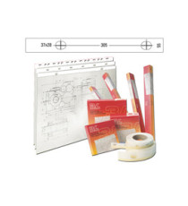 Banda appendi disegni - 55 mm x 50 m - PVC - bianco opaco - Djois Banda appendi disegni - 55 mm x 50 m - PVC - bianco opaco - Djois