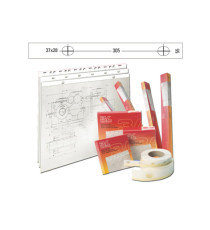 Banda appendi disegni - 55 mm x 50 m - PVC - bianco opaco - Djois Banda appendi disegni - 55 mm x 50 m - PVC - bianco opaco - Djois