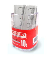 Barattolo 15 righelli - 10cm - alluminio - Arda