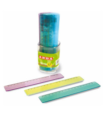 Barattolo 30 righelli - 17cm - colori trasparenti assortiti - Arda Barattolo 30 righelli - 17cm - colori trasparenti assortiti - Arda