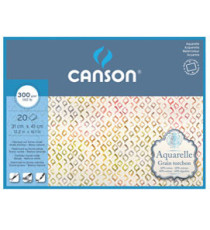 Blocco collato 4 lati Aquarelle - 31x41 cm - 300 gr - 20 fogli - grana ruvida - Canson Blocco collato 4 lati Aquarelle - 31x41 cm - 300 gr - 20 fogli - grana ruvida - Canson