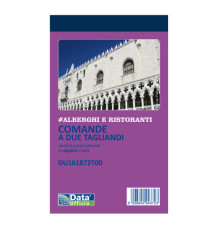 Blocco comande 2 tagliandi - 25/25 copie autoricopianti - 16,8 x 10 cm - DU161872T00 - Data Ufficio Blocco comande 2 tagliandi - 25/25 copie autoricopianti - 16,8 x 10 cm - DU161872T00 - Data Ufficio
