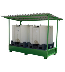 Vasca di raccolta coperta - a tenuta stagna - 2 cisterne - 1070 L - Carvel Vasca di raccolta coperta - a tenuta stagna - 2 cisterne - 1070 L - Carvel