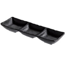 Vassoietto a tre scomparti - 27 x 9 x 3,5 cm - melamina - nero - Leone Vassoietto a tre scomparti - 27 x 9 x 3,5 cm - melamina - nero - Leone