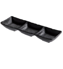 Vassoietto a tre scomparti - 27 x 9 x 3,5 cm - melamina - nero - Leone Vassoietto a tre scomparti - 27 x 9 x 3,5 cm - melamina - nero - Leone
