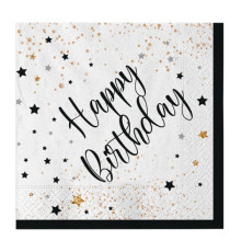 Tovagliolo Happy Birthday - 33 x 33 cm - carta - Big Party - conf. 20 pezzi Tovagliolo Happy Birthday - 33 x 33 cm - carta - Big Party - conf. 20 pezzi