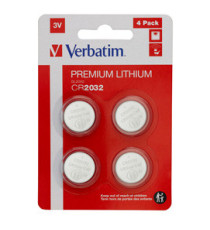 Micropile CR2032 - 3V - a pastiglia - litio - Verbatim - blister 4 pezzi
