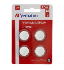 Micropile CR2032 - 3V - a pastiglia - litio - Verbatim - blister 4 pezzi Micropile CR2032 - 3V - a pastiglia - litio - Verbatim - blister 4 pezzi