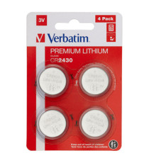 Micropile CR2430 - 3V - a pastiglia - litio - Verbatim - blister 4 pezzi Micropile CR2430 - 3V - a pastiglia - litio - Verbatim - blister 4 pezzi