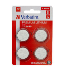 Micropile CR2450 - 3V - a pastiglia - litio - Verbatim - blister 4 pezzi Micropile CR2450 - 3V - a pastiglia - litio - Verbatim - blister 4 pezzi