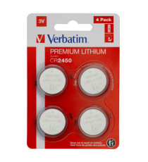 Micropile CR2450 - 3V - a pastiglia - litio - Verbatim - blister 4 pezzi Micropile CR2450 - 3V - a pastiglia - litio - Verbatim - blister 4 pezzi