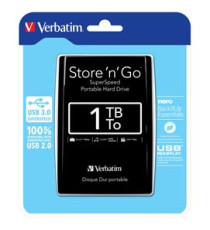 Verbatim - Hard disk Store 'N'Go Usb 3.0 - Nero - 53023 - 1TB Verbatim - Hard disk Store 'N'Go Usb 3.0 - Nero - 53023 - 1TB