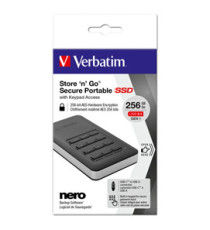Verbatim - Memoria SSD portatile Store 'N'Go Usb 3.1 - con tastierino numerico - 53402 - 256GB Verbatim - Memoria SSD portatile Store 'N'Go Usb 3.1 - con tastierino numerico - 53402 - 256GB
