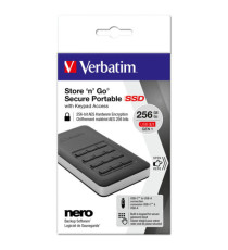 Verbatim - Memoria SSD portatile Store 'N'Go Usb 3.1 - con tastierino numerico - 53402 - 256GB Verbatim - Memoria SSD portatile Store 'N'Go Usb 3.1 - con tastierino numerico - 53402 - 256GB