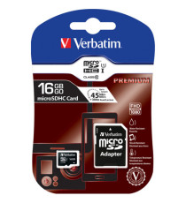 Verbatim - Micro SDHC Classe 10 fino a 45mb/sec - 44082 - 16GB Verbatim - Micro SDHC Classe 10 fino a 45mb/sec - 44082 - 16GB