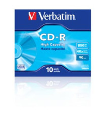 Verbatim - Scatola 10 CD-R Data Life Jewel Case serigrafato - 1X-40X - 43428 - 800MB Verbatim - Scatola 10 CD-R Data Life Jewel Case serigrafato - 1X-40X - 43428 - 800MB