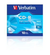 Verbatim - Scatola 10 CD-R Data Life Jewel Case serigrafato - 1X-40X - 43428 - 800MB Verbatim - Scatola 10 CD-R Data Life Jewel Case serigrafato - 1X-40X - 43428 - 800MB