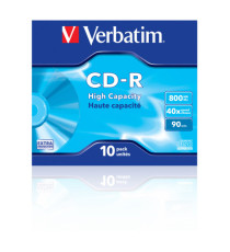 Verbatim - Scatola 10 CD-R Data Life Jewel Case serigrafato - 1X-40X - 43428 - 800MB Verbatim - Scatola 10 CD-R Data Life Jewel Case serigrafato - 1X-40X - 43428 - 800MB