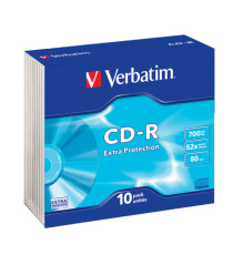 Verbatim - Scatola 10 CD-R DataLife Extra Protection - slim case - 52X - 700MB Verbatim - Scatola 10 CD-R DataLife Extra Protection - slim case - 52X - 700MB