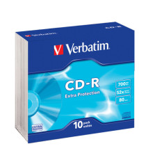 Verbatim - Scatola 10 CD-R DataLife Extra Protection - slim case - 52X - 700MB Verbatim - Scatola 10 CD-R DataLife Extra Protection - slim case - 52X - 700MB