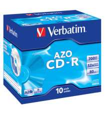 Verbatim - Scatola 10 CD-R DataLife Plus - Jewel Case - 1X-52X - serigrafata crystal - 43327 - 700MB Verbatim - Scatola 10 CD-R DataLife Plus - Jewel Case - 1X-52X - serigrafata crystal - 43327 - 700MB