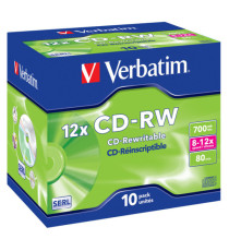 Verbatim - Scatola 10 CD-RW DataLife Plus - 8X-10X - serigrafato - 43148 - 700MB Verbatim - Scatola 10 CD-RW DataLife Plus - 8X-10X - serigrafato - 43148 - 700MB