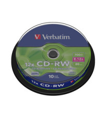 Verbatim - Scatola 10 CD-RW DataLife Plus - 8X-10X - serigrafato - 43480 - 700MB Verbatim - Scatola 10 CD-RW DataLife Plus - 8X-10X - serigrafato - 43480 - 700MB