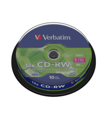 Verbatim - Scatola 10 CD-RW DataLife Plus - 8X-10X - serigrafato - 43480 - 700MB Verbatim - Scatola 10 CD-RW DataLife Plus - 8X-10X - serigrafato - 43480 - 700MB