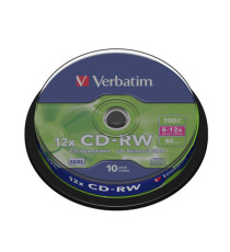 Verbatim - Scatola 10 CD-RW DataLife Plus - 8X-10X - serigrafato - 43480 - 700MB Verbatim - Scatola 10 CD-RW DataLife Plus - 8X-10X - serigrafato - 43480 - 700MB