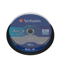 Verbatim - Scatola 10 DVD Blu Ray BD-R SL - Jewel Case - Bianco/Blu - 43742 - 25GB Verbatim - Scatola 10 DVD Blu Ray BD-R SL - Jewel Case - Bianco/Blu - 43742 - 25GB