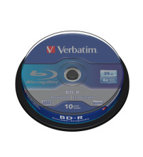 Verbatim - Scatola 10 DVD Blu Ray BD-R SL - Jewel Case - Bianco/Blu - 43742 - 25GB Verbatim - Scatola 10 DVD Blu Ray BD-R SL - Jewel Case - Bianco/Blu - 43742 - 25GB