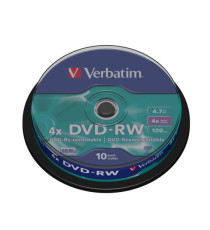 Verbatim - Scatola 10 DVD-RW - serigrafato - 43552 - 4,7GB Verbatim - Scatola 10 DVD-RW - serigrafato - 43552 - 4,7GB