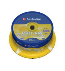 Verbatim - Scatola 25 DVD+RW - serigrafato Spindle - 43489 - 4,7GB Verbatim - Scatola 25 DVD+RW - serigrafato Spindle - 43489 - 4,7GB