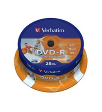 Verbatim - Scatola 25 DVD-R - stampabile - 43538 - 4,7GB Verbatim - Scatola 25 DVD-R - stampabile - 43538 - 4,7GB