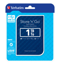 Verbatim - Usb 3.0 portatile Store 'N'Go 9,5mm drive - Blu - 53200 - 1TB Verbatim - Usb 3.0 portatile Store 'N'Go 9,5mm drive - Blu - 53200 - 1TB