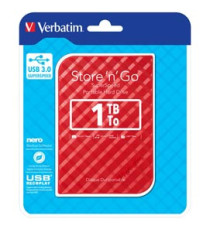 Verbatim - Usb 3.0 portatile Store 'N'Go 9,5mm drive - Rosso - 53203 - 1TB Verbatim - Usb 3.0 portatile Store 'N'Go 9,5mm drive - Rosso - 53203 - 1TB