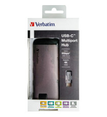 Verbatim - USB-C Adattatore USB 3.1 G1/ USB 3.0 X 3 / HDMI / SDHC / MICRO SDHC / R - 49142 Verbatim - USB-C Adattatore USB 3.1 G1/ USB 3.0 X 3 / HDMI / SDHC / MICRO SDHC / R - 49142