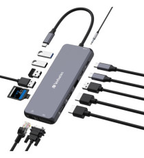 Verbatim - USB-C Pro Multiport Hub 14 Port - 32154 Verbatim - USB-C Pro Multiport Hub 14 Port - 32154
