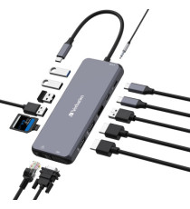 Verbatim - USB-C Pro Multiport Hub 14 Port - 32154 Verbatim - USB-C Pro Multiport Hub 14 Port - 32154