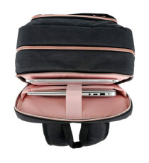 Zaino per pc Katy Rose - notebook 15,6 - nero - cerniera rose gold - SWISS Digital DESIGN Zaino per pc Katy Rose - notebook 15,6 - nero - cerniera rose gold - SWISS Digital DESIGN