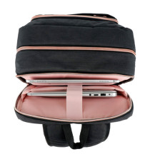 Zaino per pc Katy Rose - notebook 15,6 - nero - cerniera rose gold - SWISS Digital DESIGN Zaino per pc Katy Rose - notebook 15,6 - nero - cerniera rose gold - SWISS Digital DESIGN