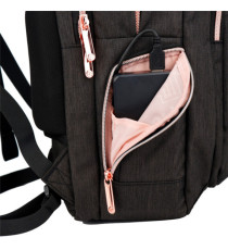 Zaino per pc Katy Rose - notebook 15,6 - nero - cerniera rose gold - SWISS Digital DESIGN Zaino per pc Katy Rose - notebook 15,6 - nero - cerniera rose gold - SWISS Digital DESIGN