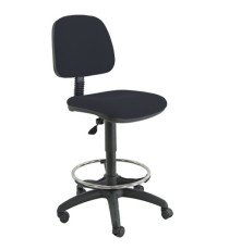 Sedia Tecnigrafo Esos E4S - con poggiapiedi e ruote - nero - Unisit