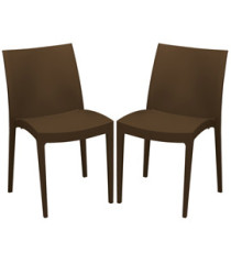 Sedia Venice - 51 x 49 x 80 cm - polipropilene - moka - Grandsoleil - conf. 2 pezzi