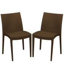 Sedia Venice - 51 x 49 x 80 cm - polipropilene - moka - Grandsoleil - conf. 2 pezzi
