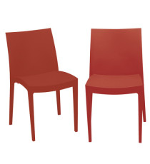 Sedia Venice - 51 x 49 x 80 cm - polipropilene - rosso - Grandsoleil - conf. 2 pezzi