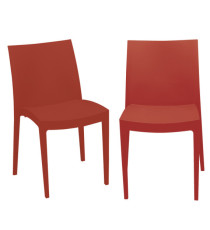 Sedia Venice - 51 x 49 x 80 cm - polipropilene - rosso - Grandsoleil - conf. 2 pezzi
